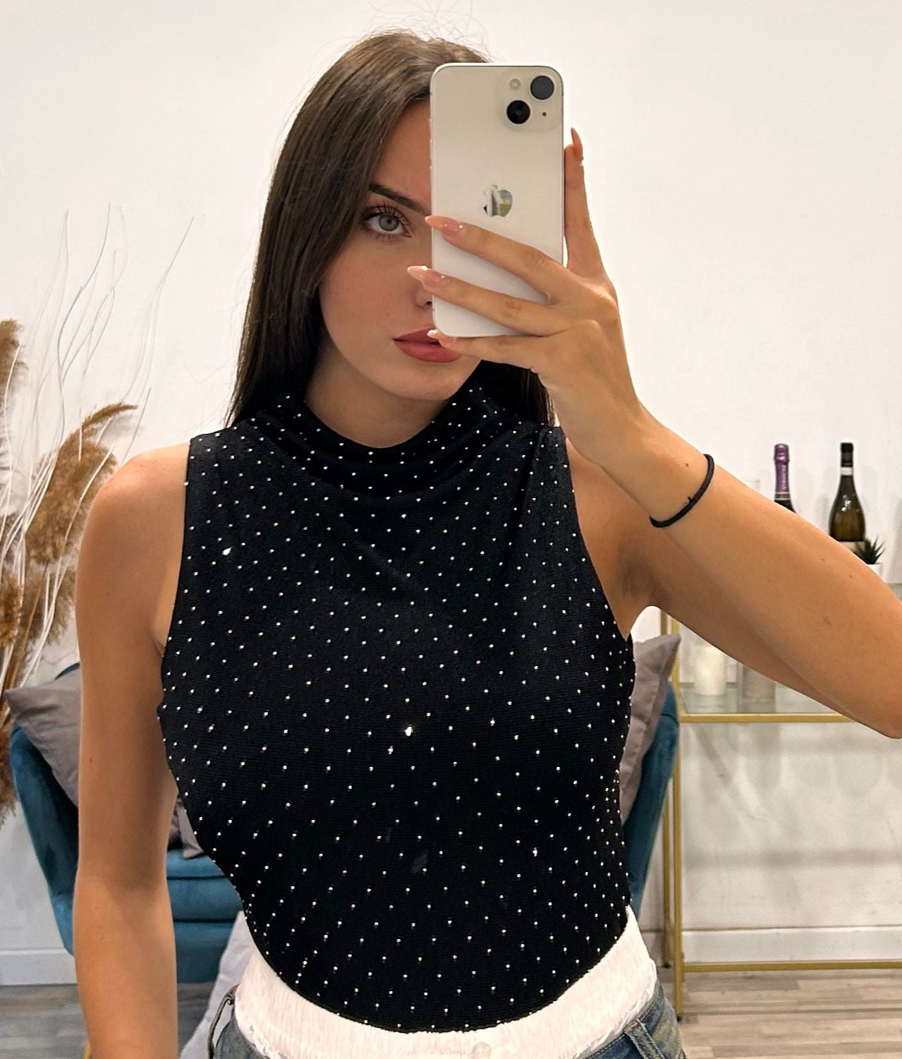 body giromanica con brillantini