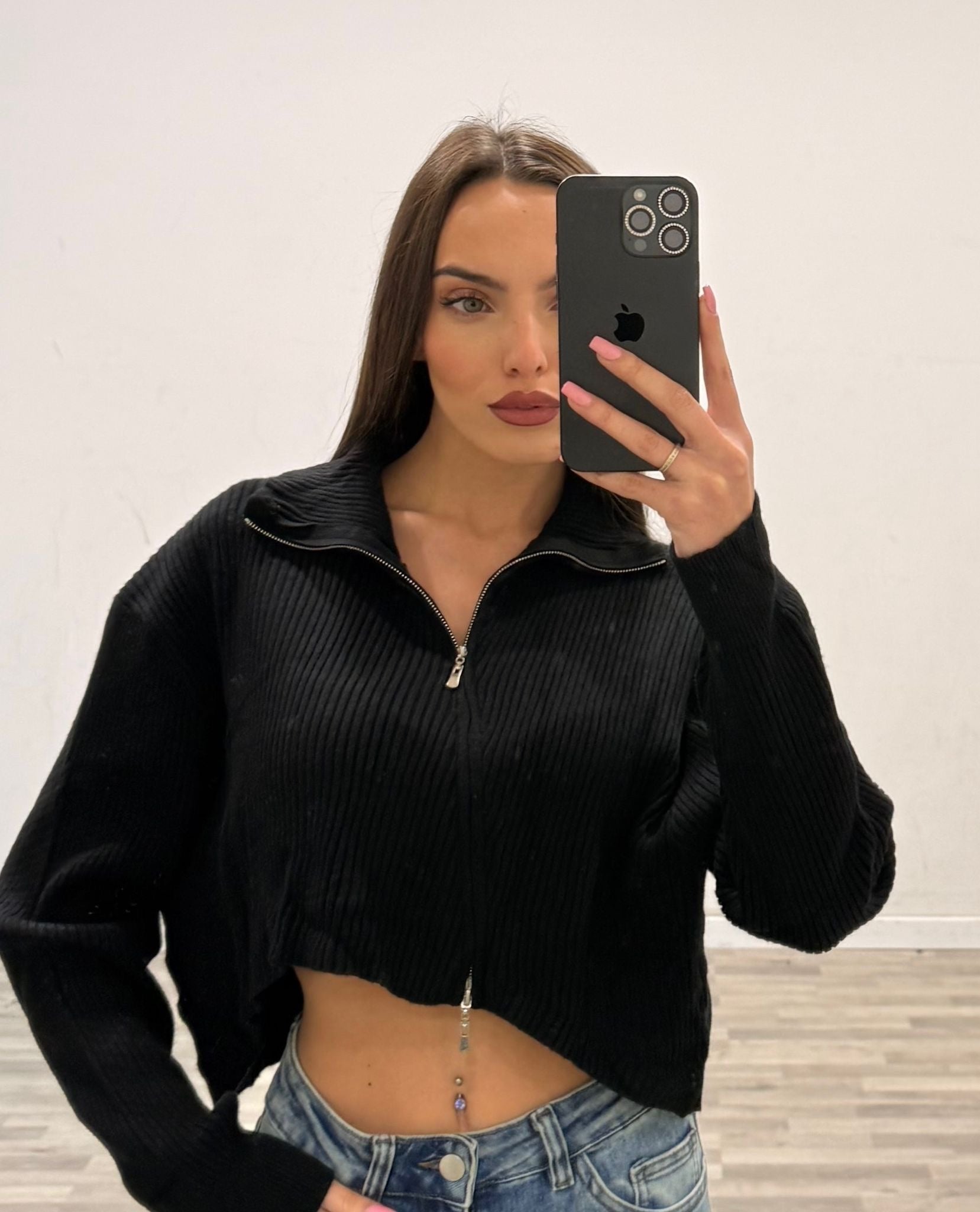 giacchino con zip trasversale