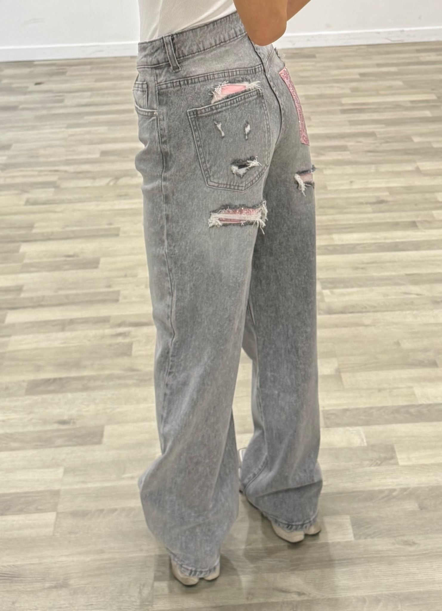 jeans grey new tasca rosa