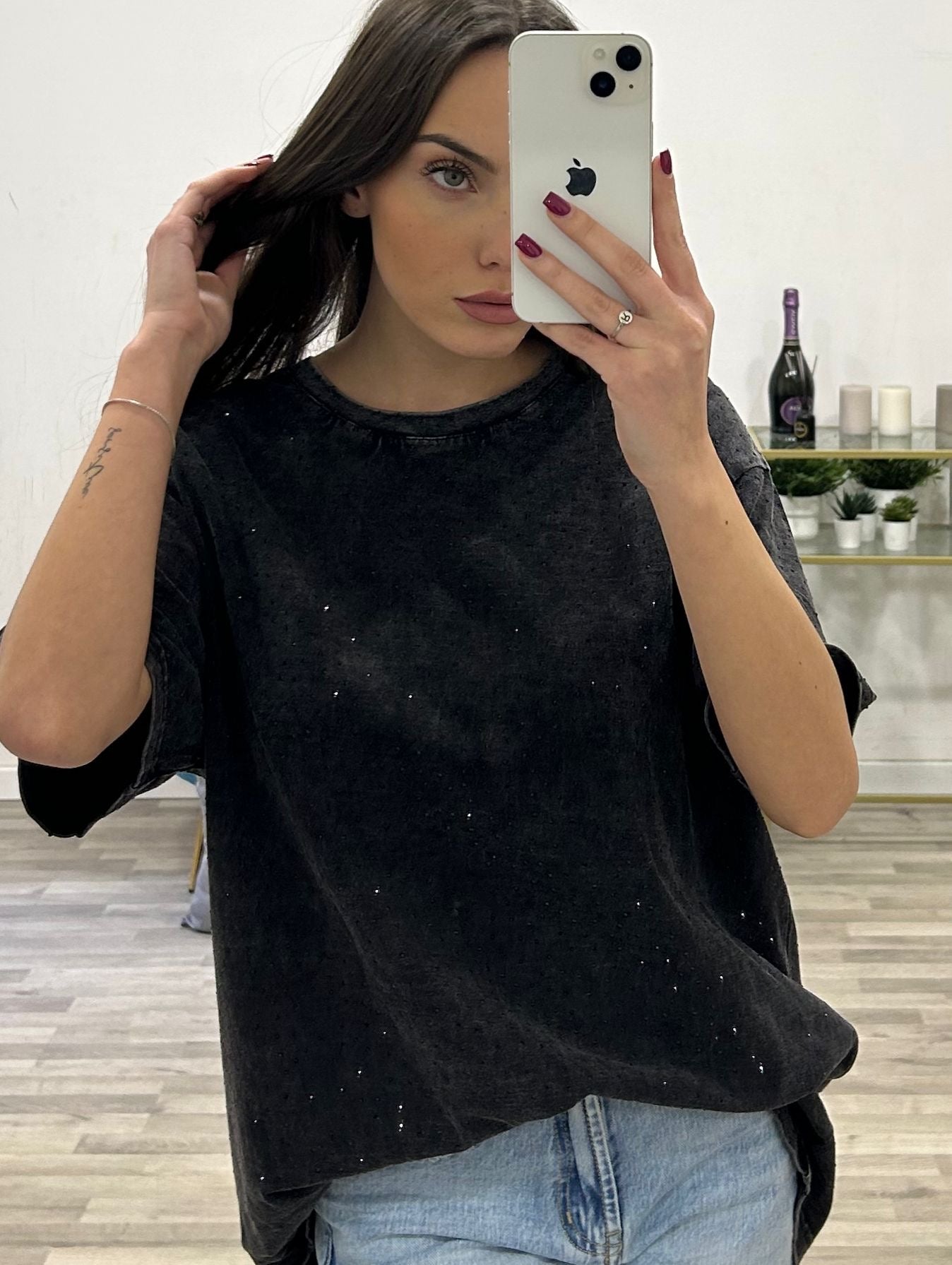 t-shirt con brillantini