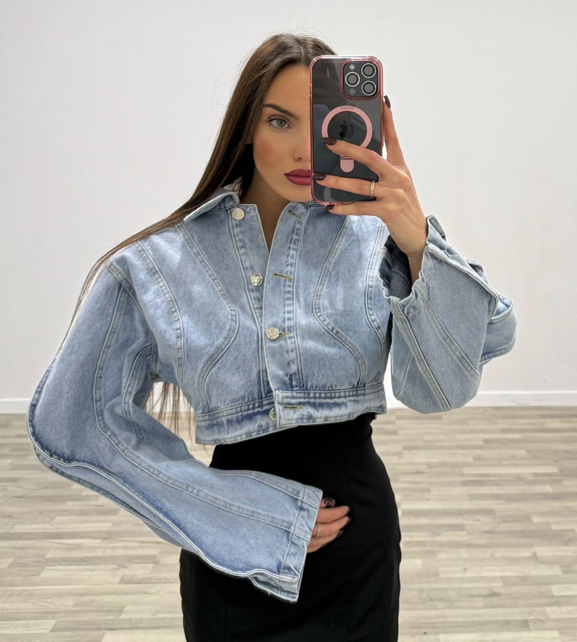 giacca di jeans cropped ondina