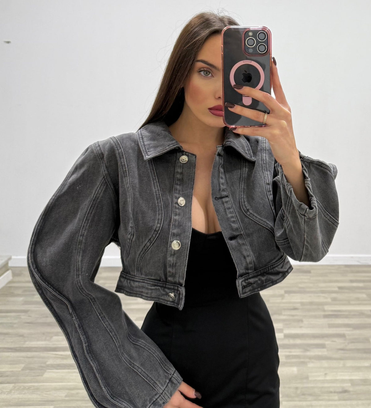 giacca di jeans cropped ondina