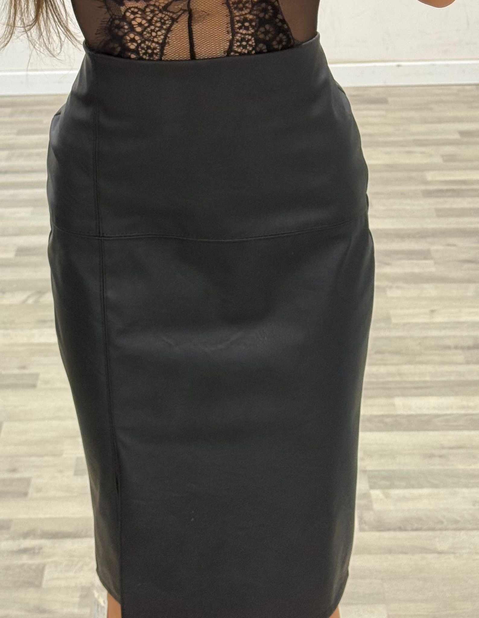 gonna midi di ecopelle