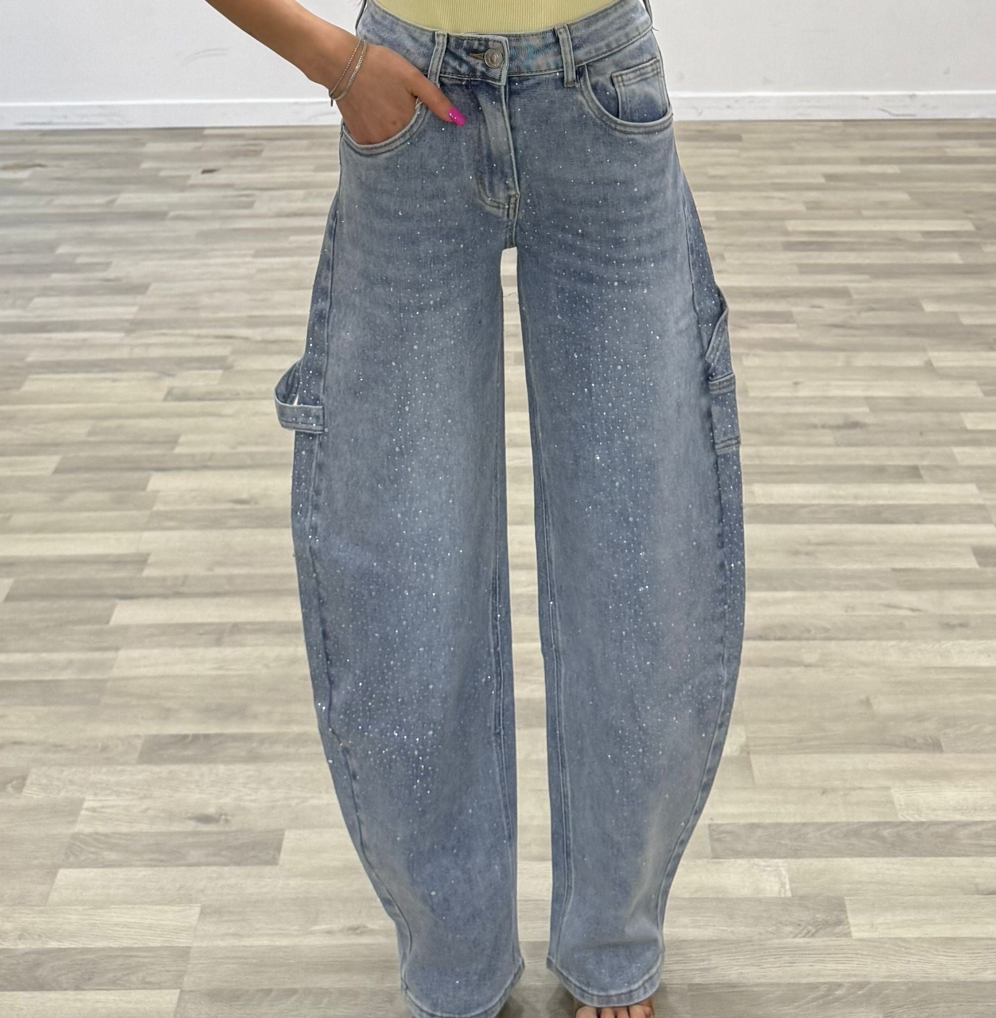 jeans strass ballon