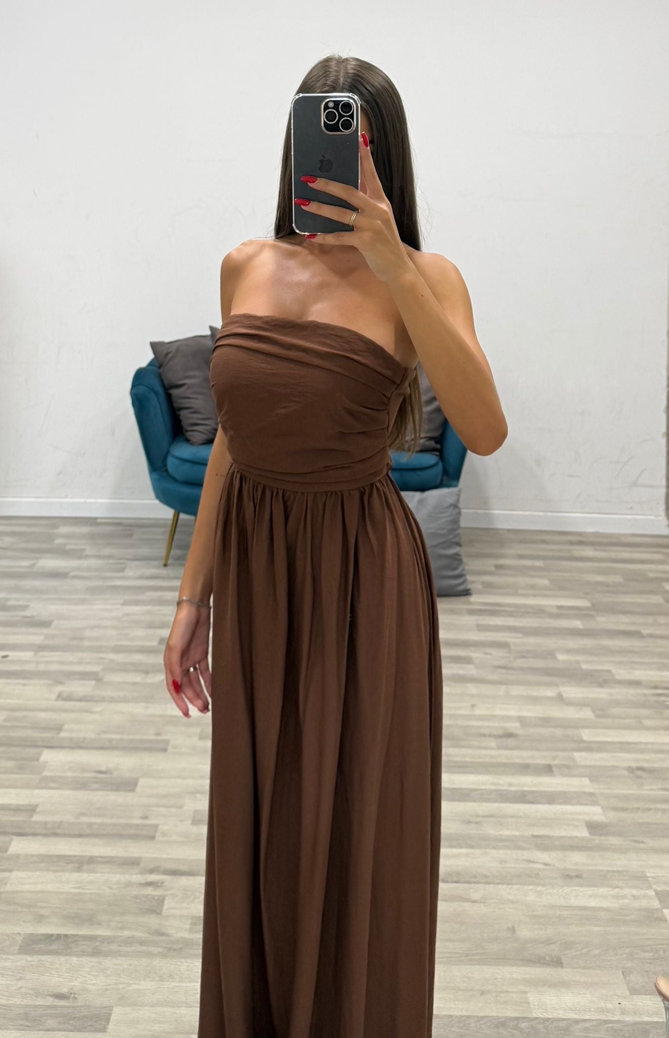 vestito a fascia con laccio dietro