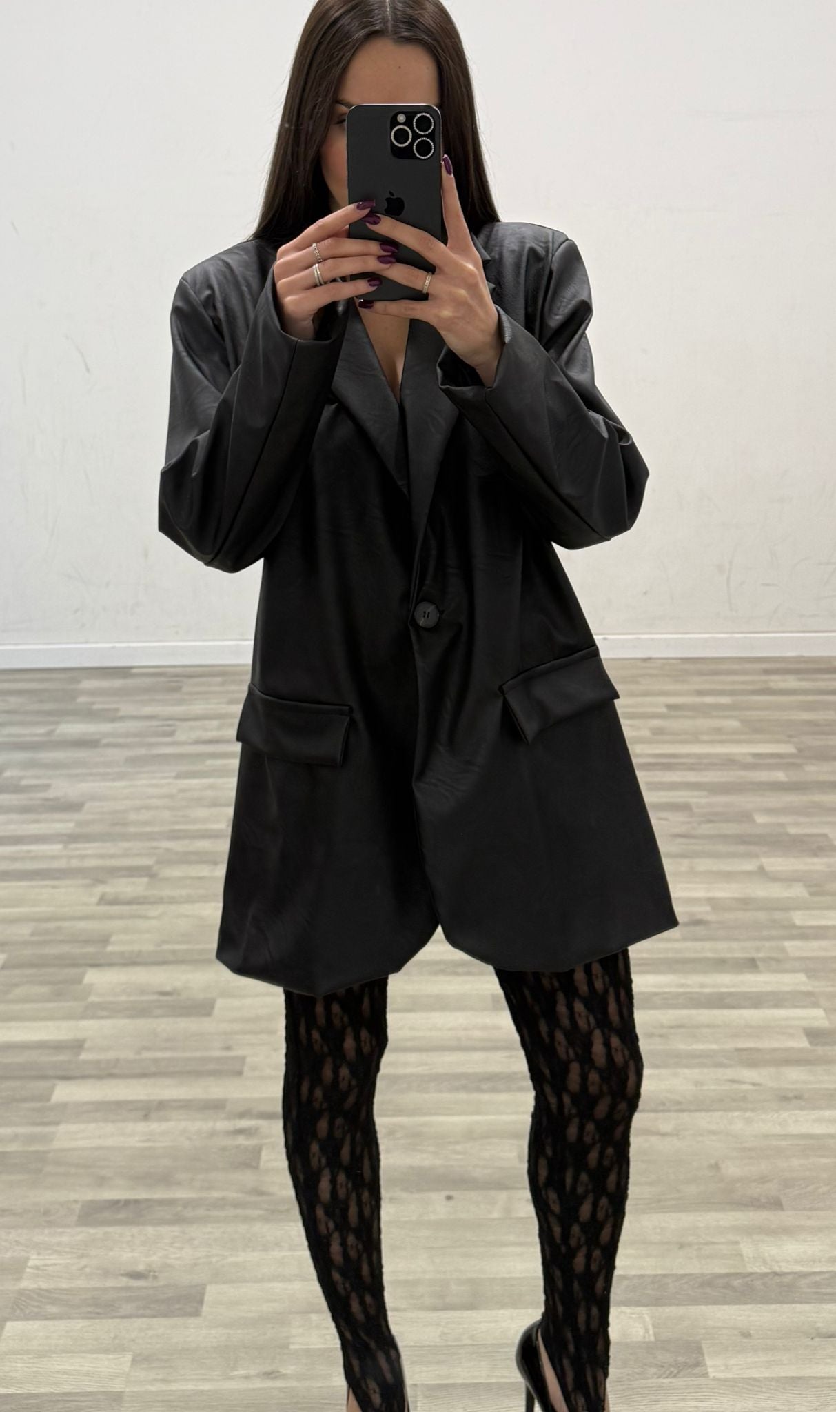 giacca oversize pelle