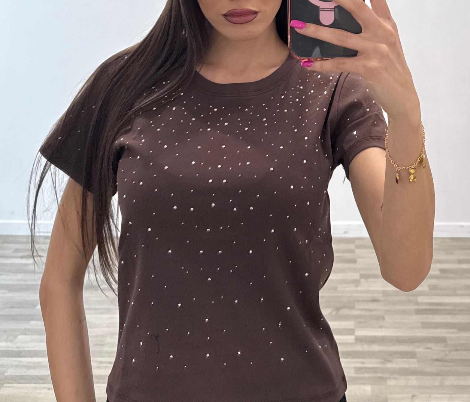 t-shirt con brillantini argine