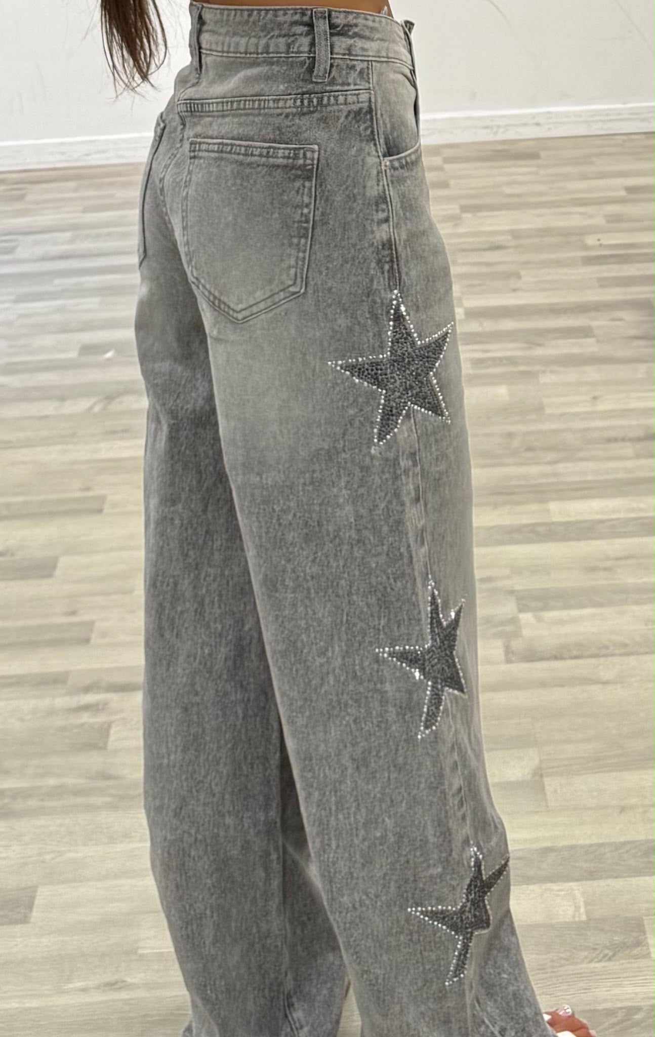 jeans grigio con stella