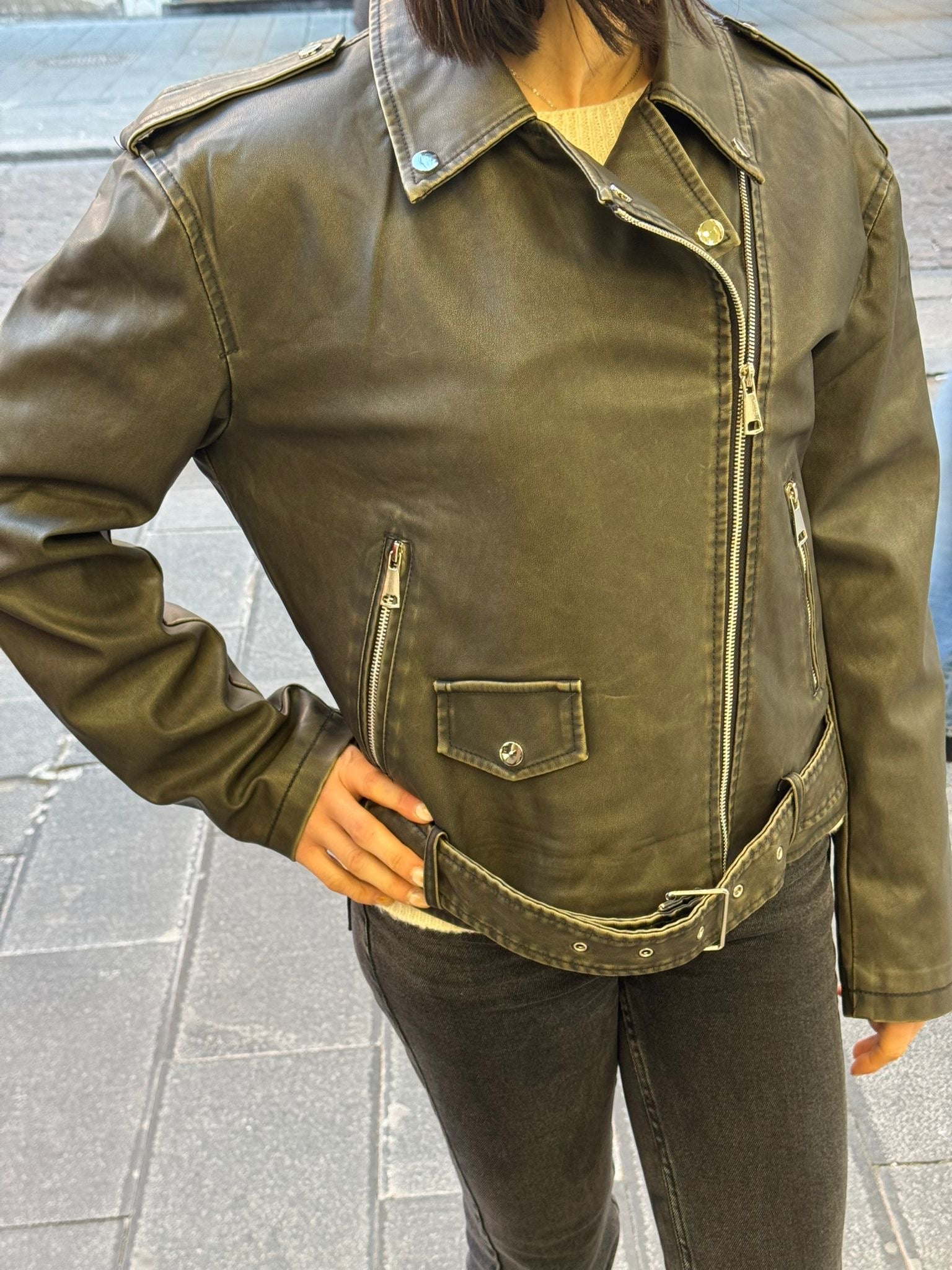 chiodo ecopelle green