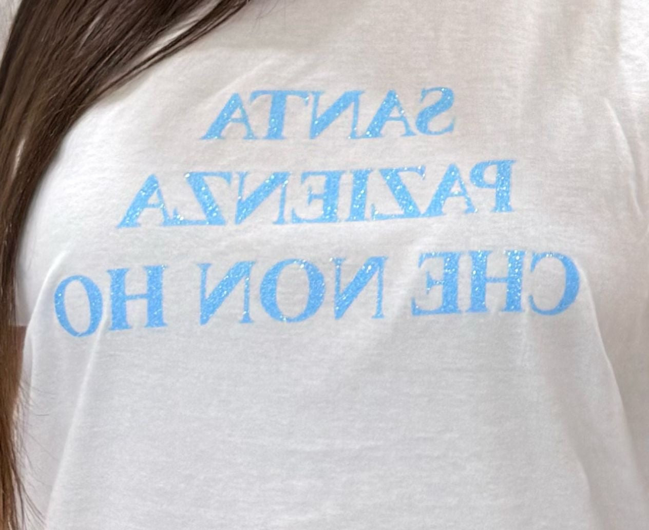 t-shirt santa pazienza che noin ho