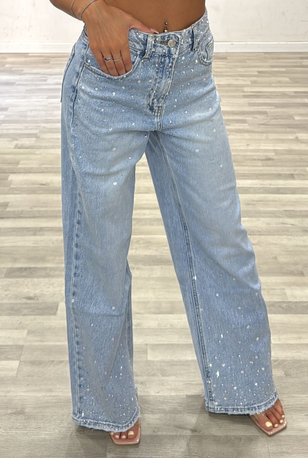 jeans con brillantini