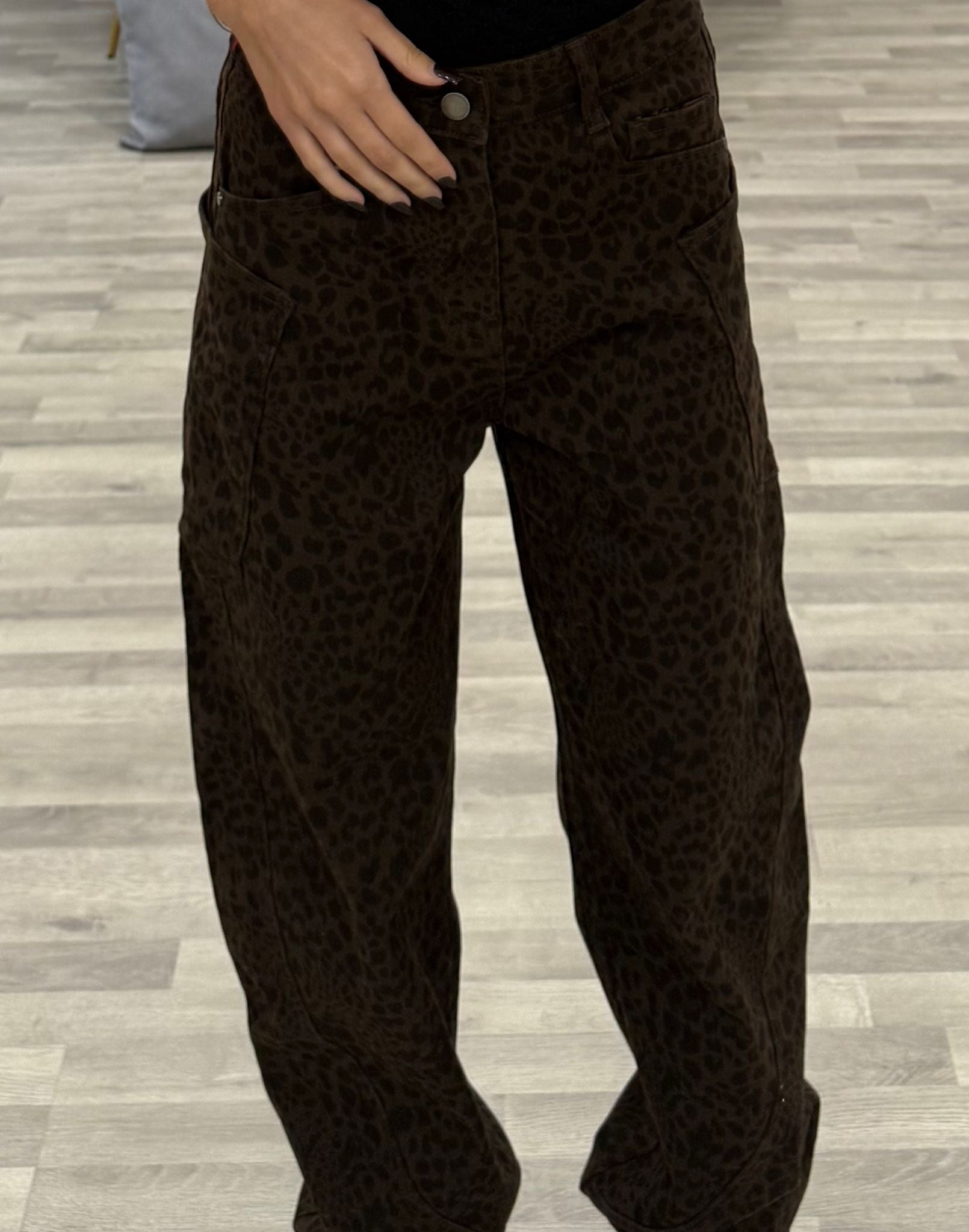 jeans brown maculato