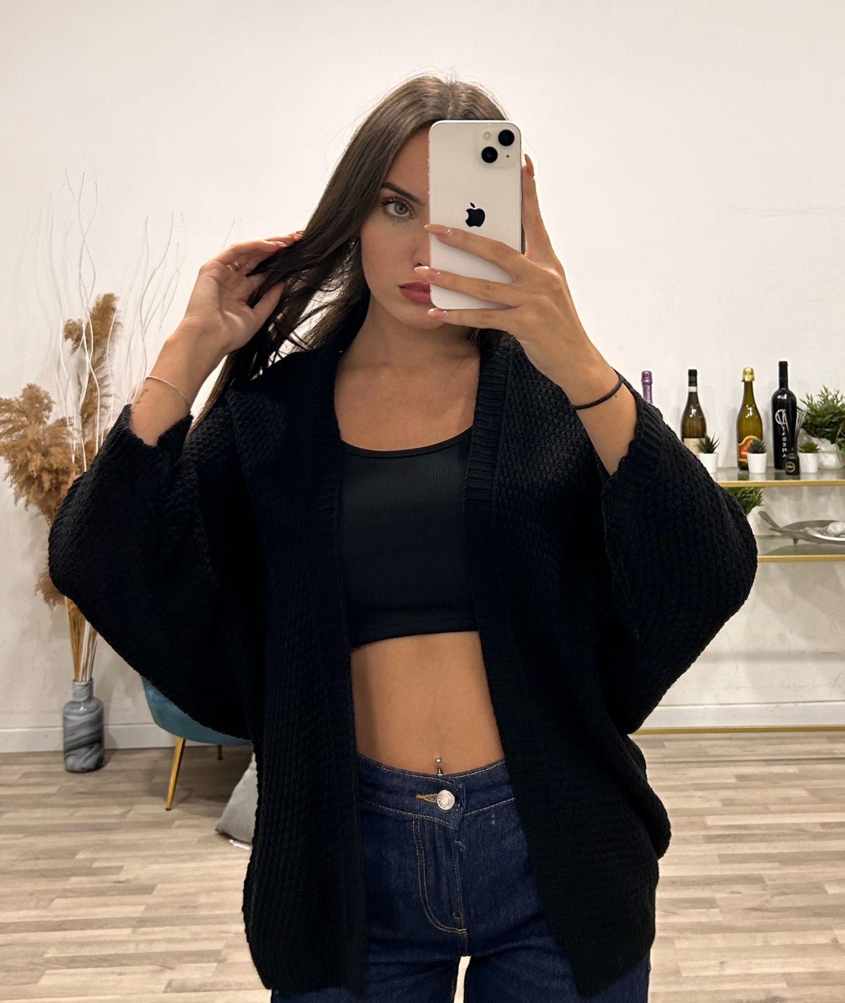 cardigan sciallato nido d'ape
