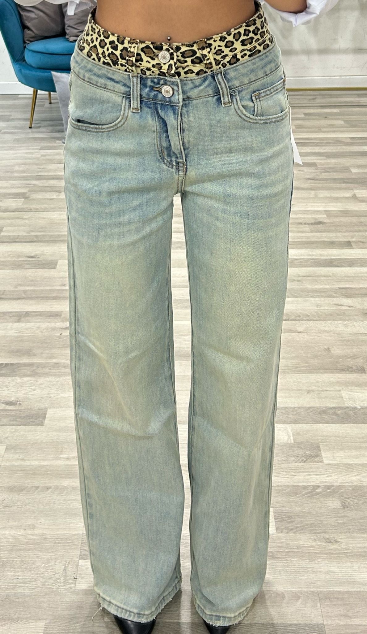 jeans con boxer maculato