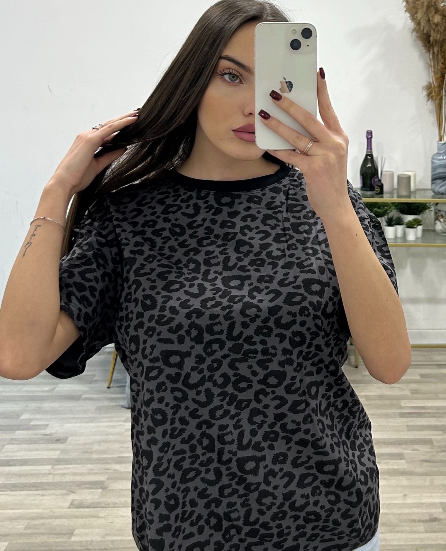 t-shirt leopardata