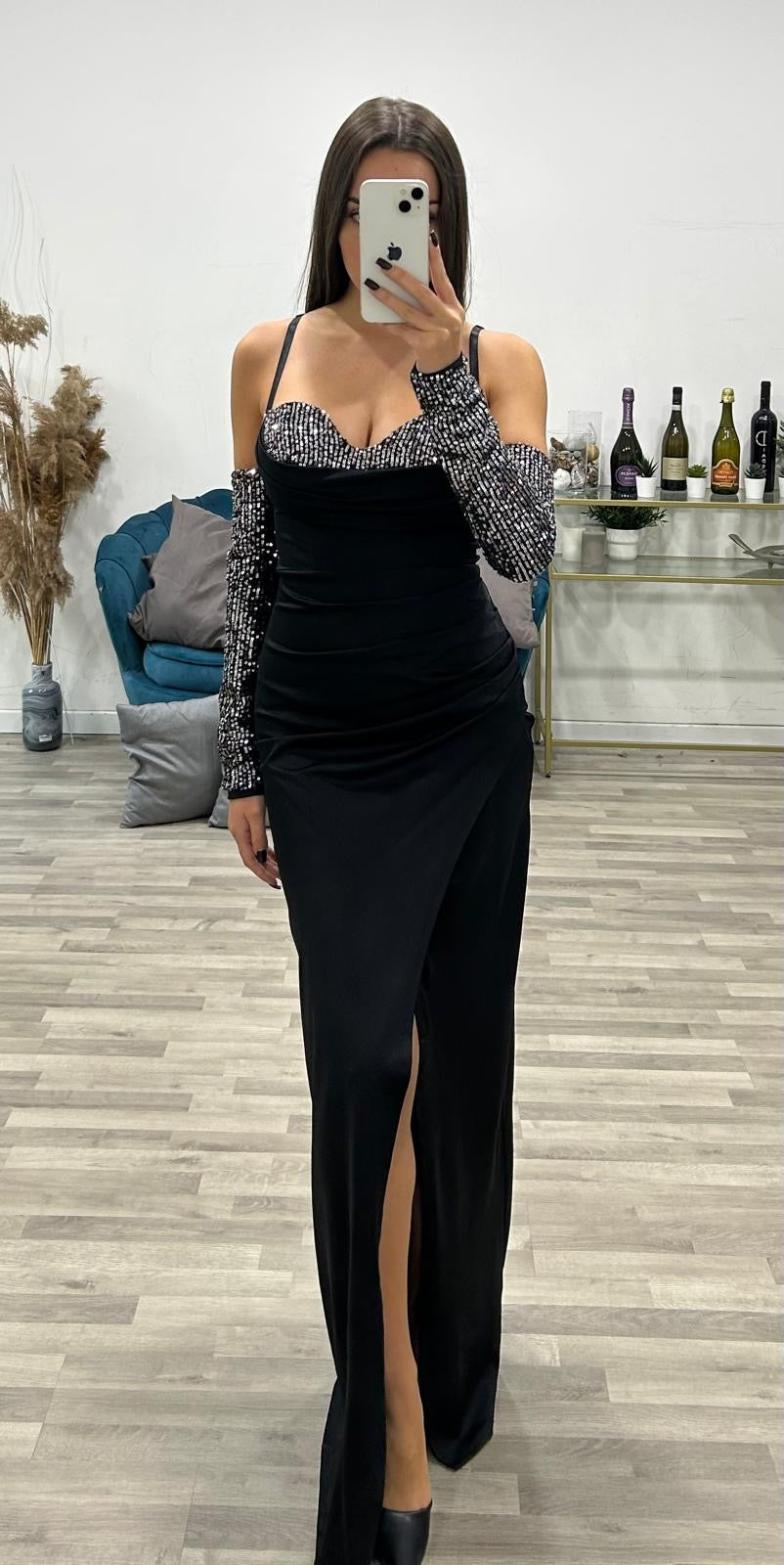 vestito chantal con manicotti