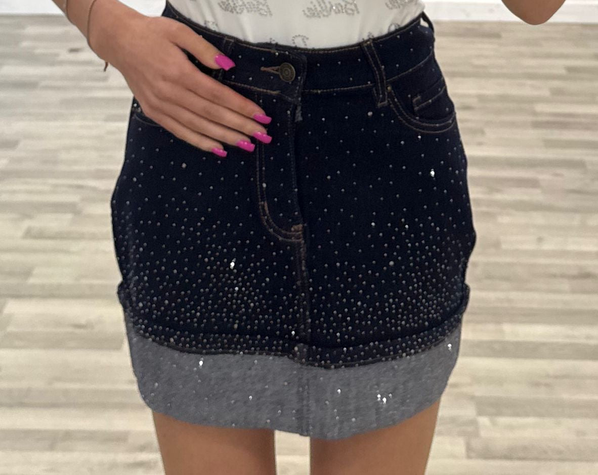 gonna jeans brillantini