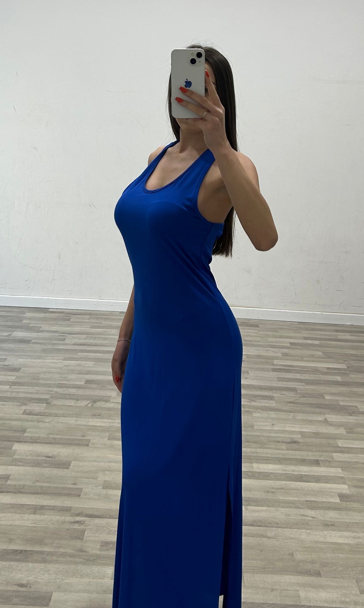 vestito scollo americanino cotone