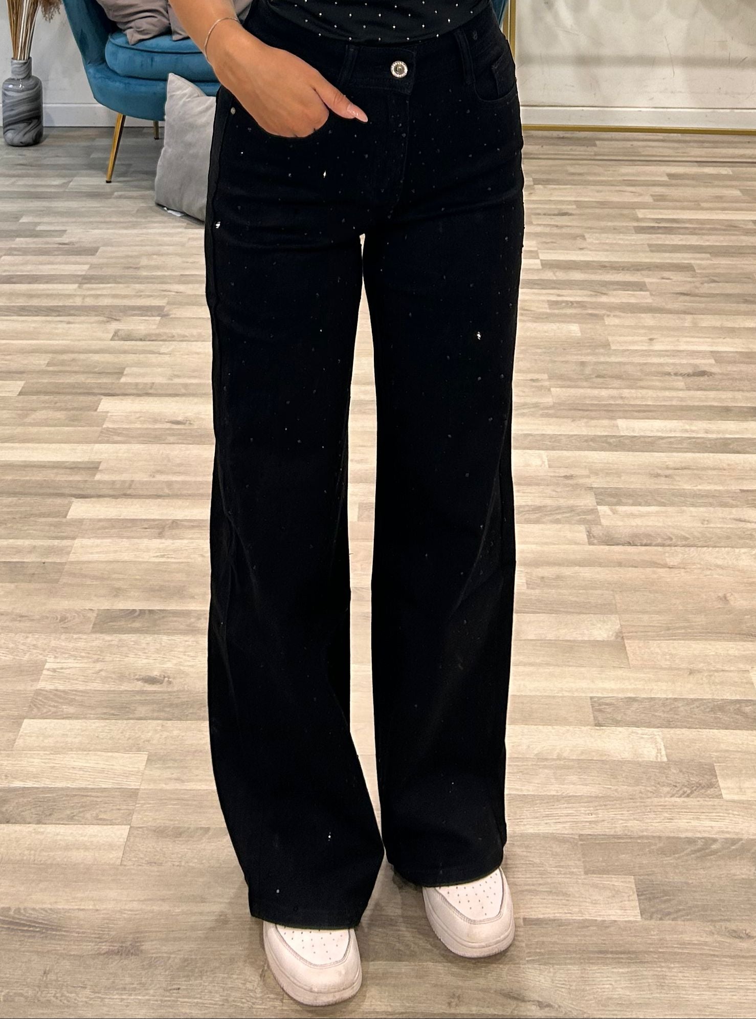 jeans brillantini ambra