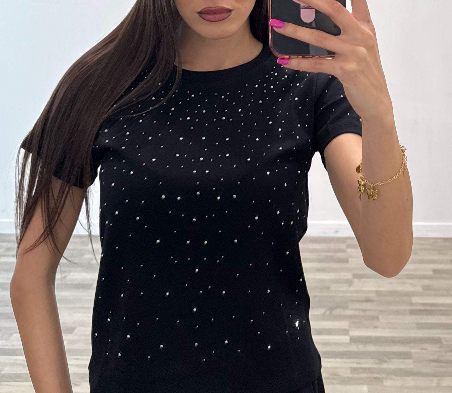 t-shirt con brillantini argine