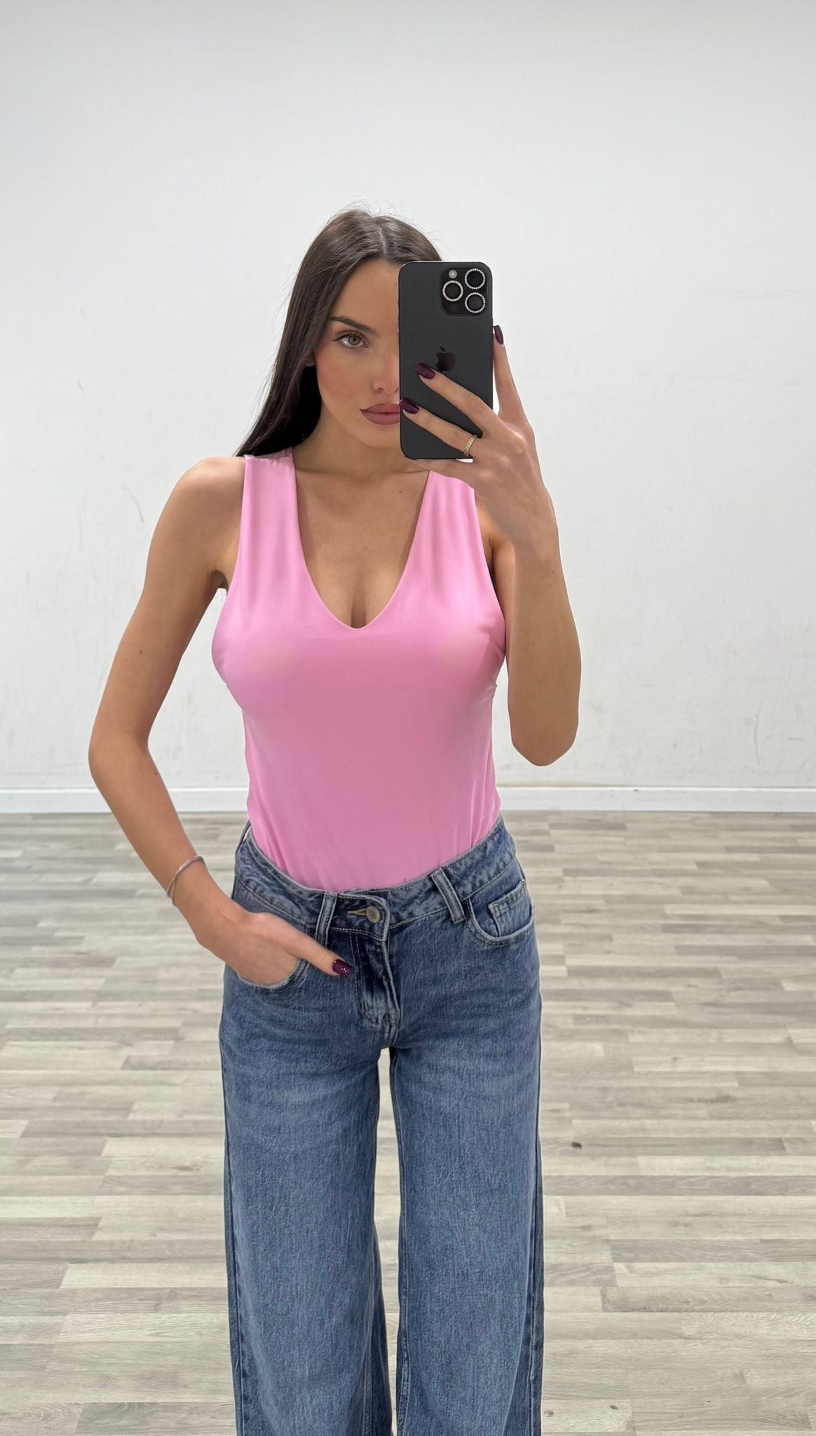 body canotta scollato avanti e dietro