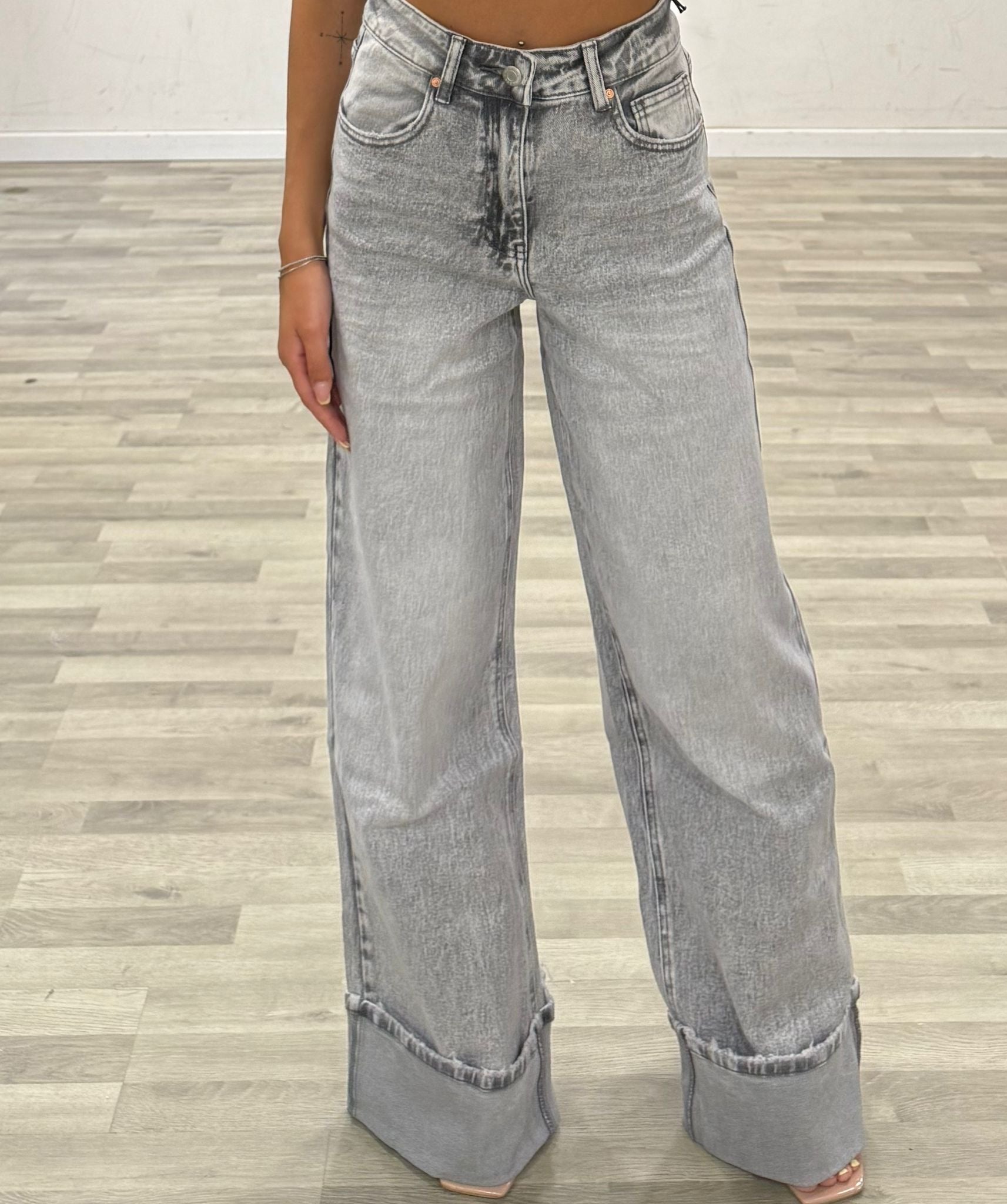 jeans con risvolto