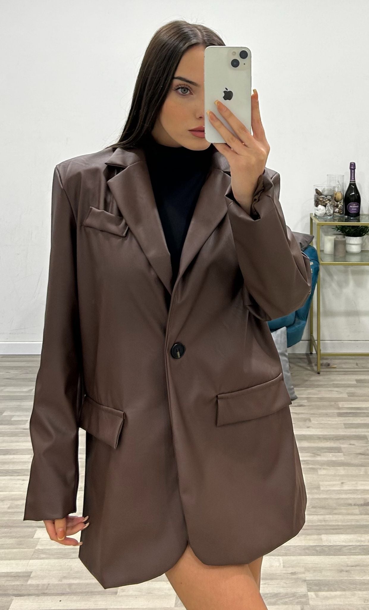 giacca oversize pelle