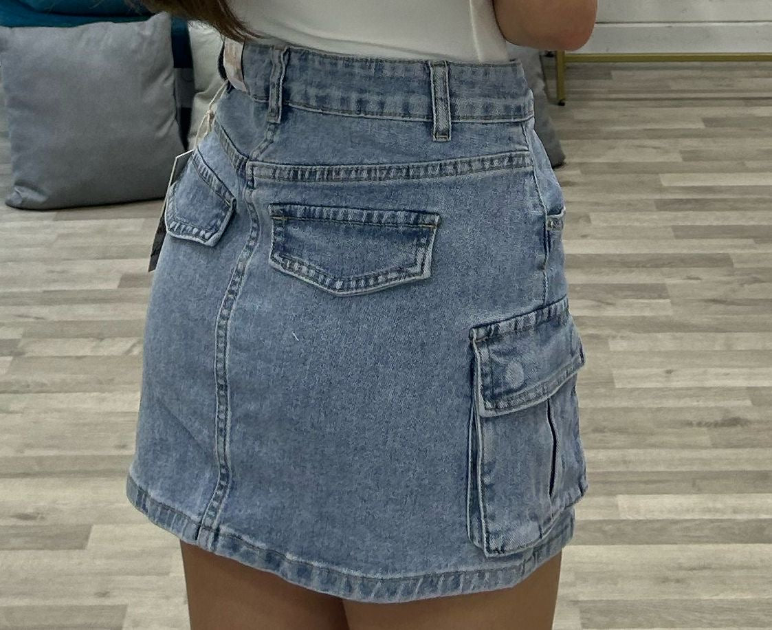 gonna di jeans cargo
