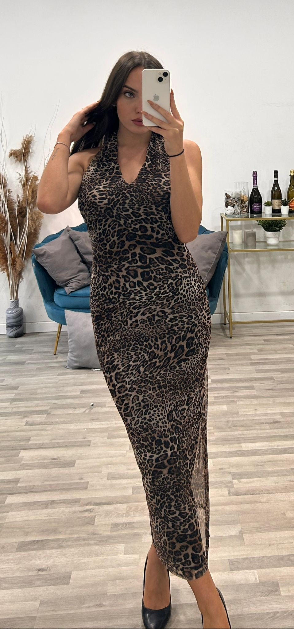 vestito leopardato marcy