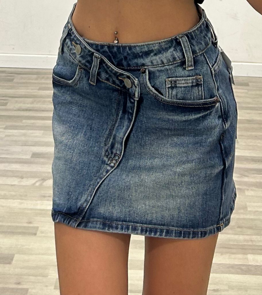 gonna di jeans con cucitura trasvers