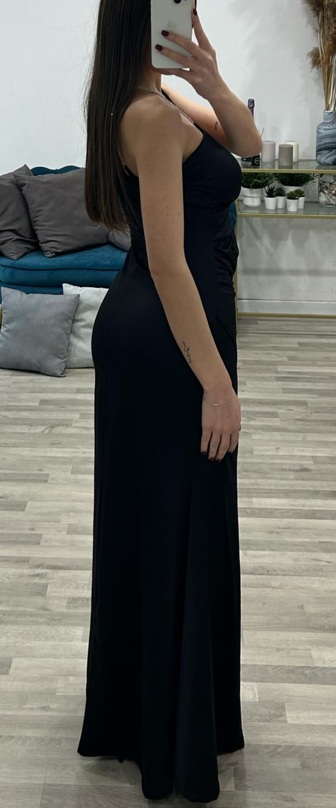 vestito con bretellina di swarosky