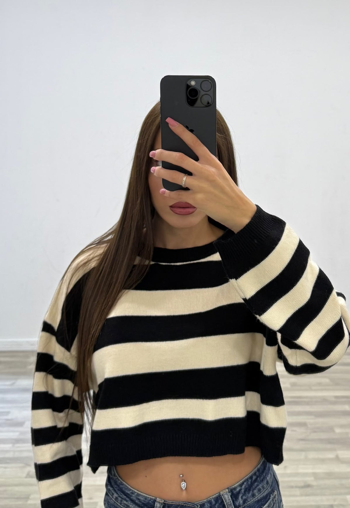 maglia rigata corta