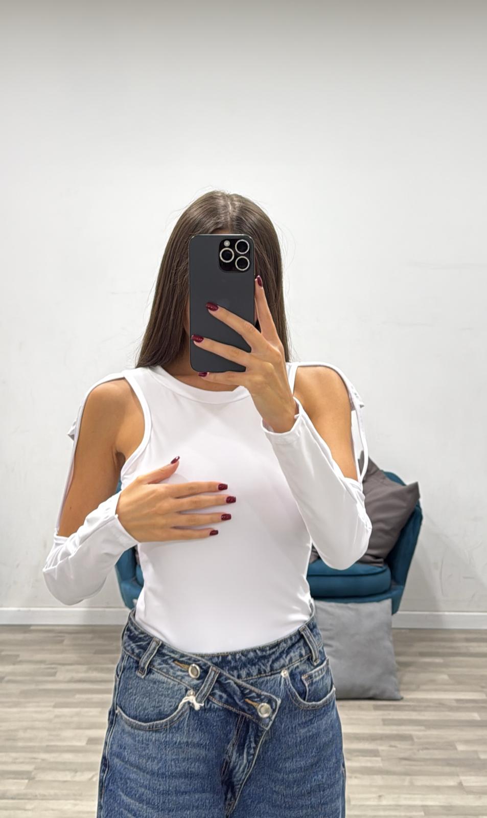 body con maniche open