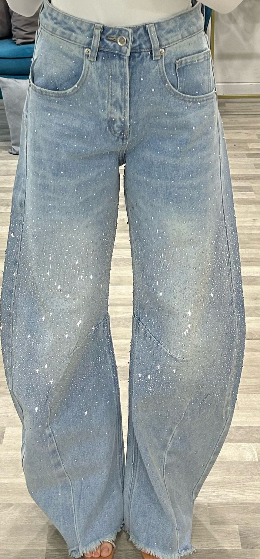 jeans chiaro strass elodie