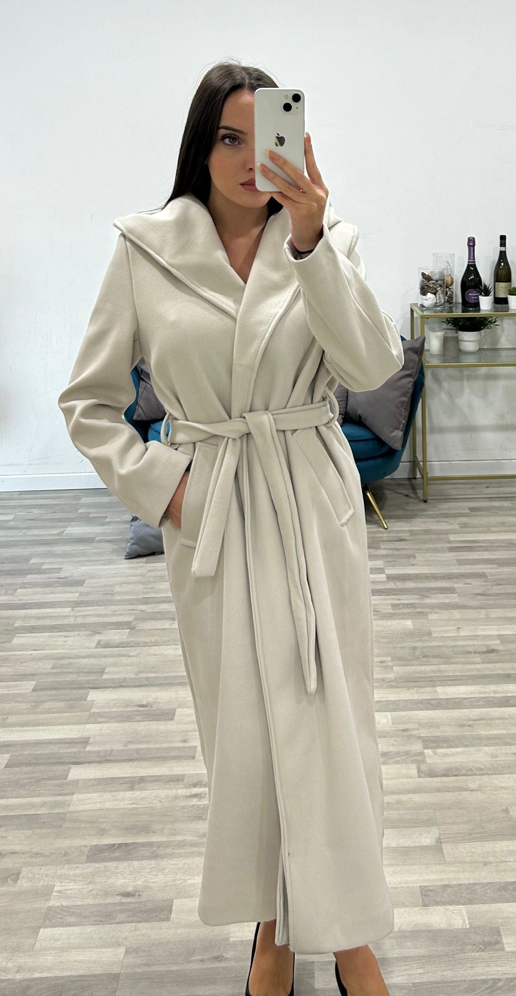 cappotto lungo con cappuccio