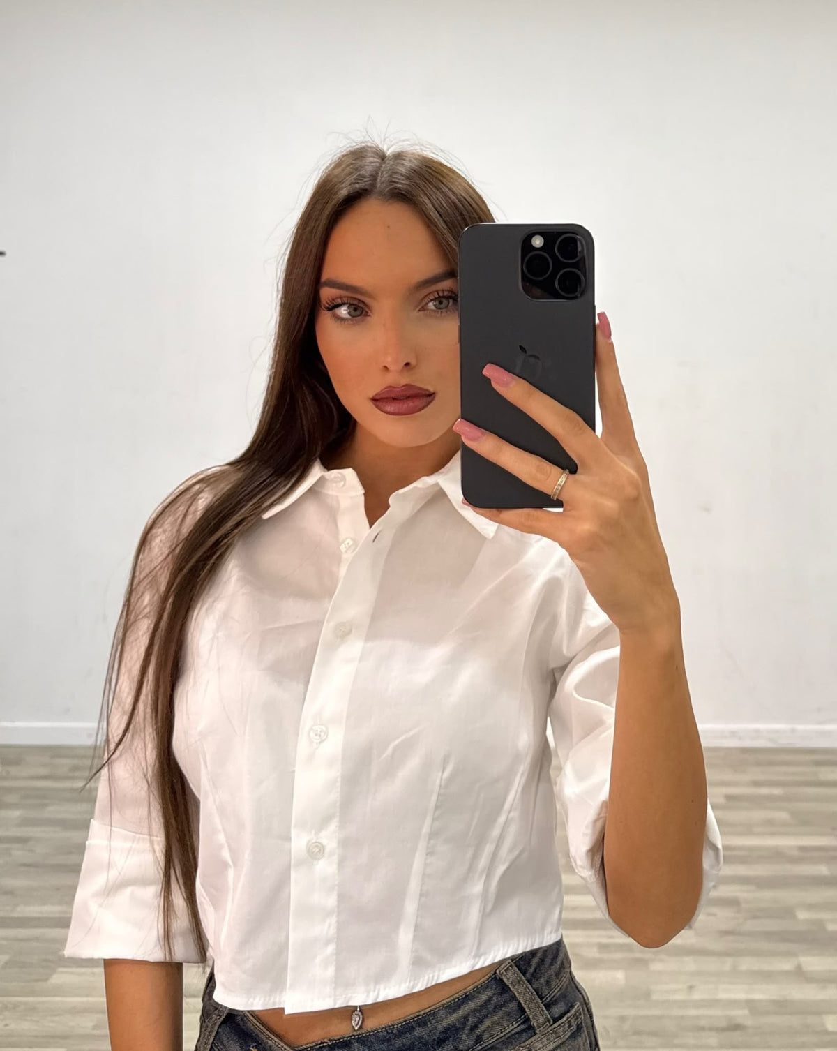 camicia corta con manica tre quarti