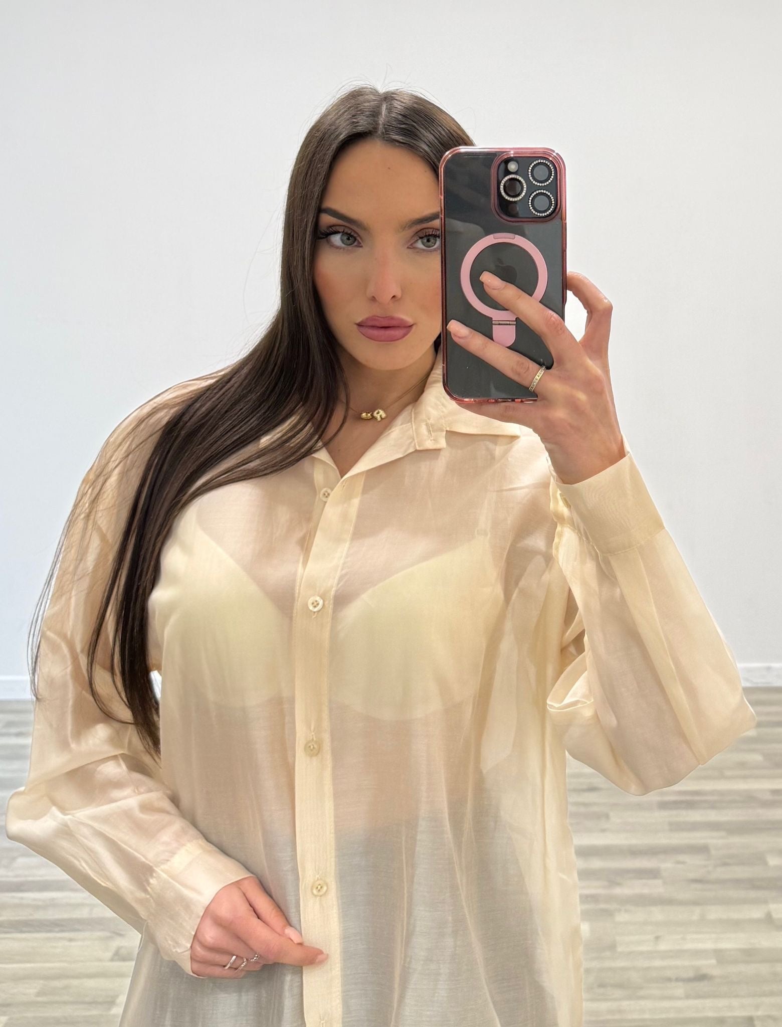 camicia over velata