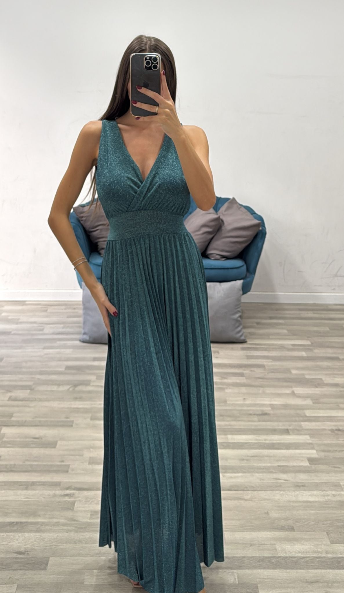 vestito lame incrocio e plisse giu