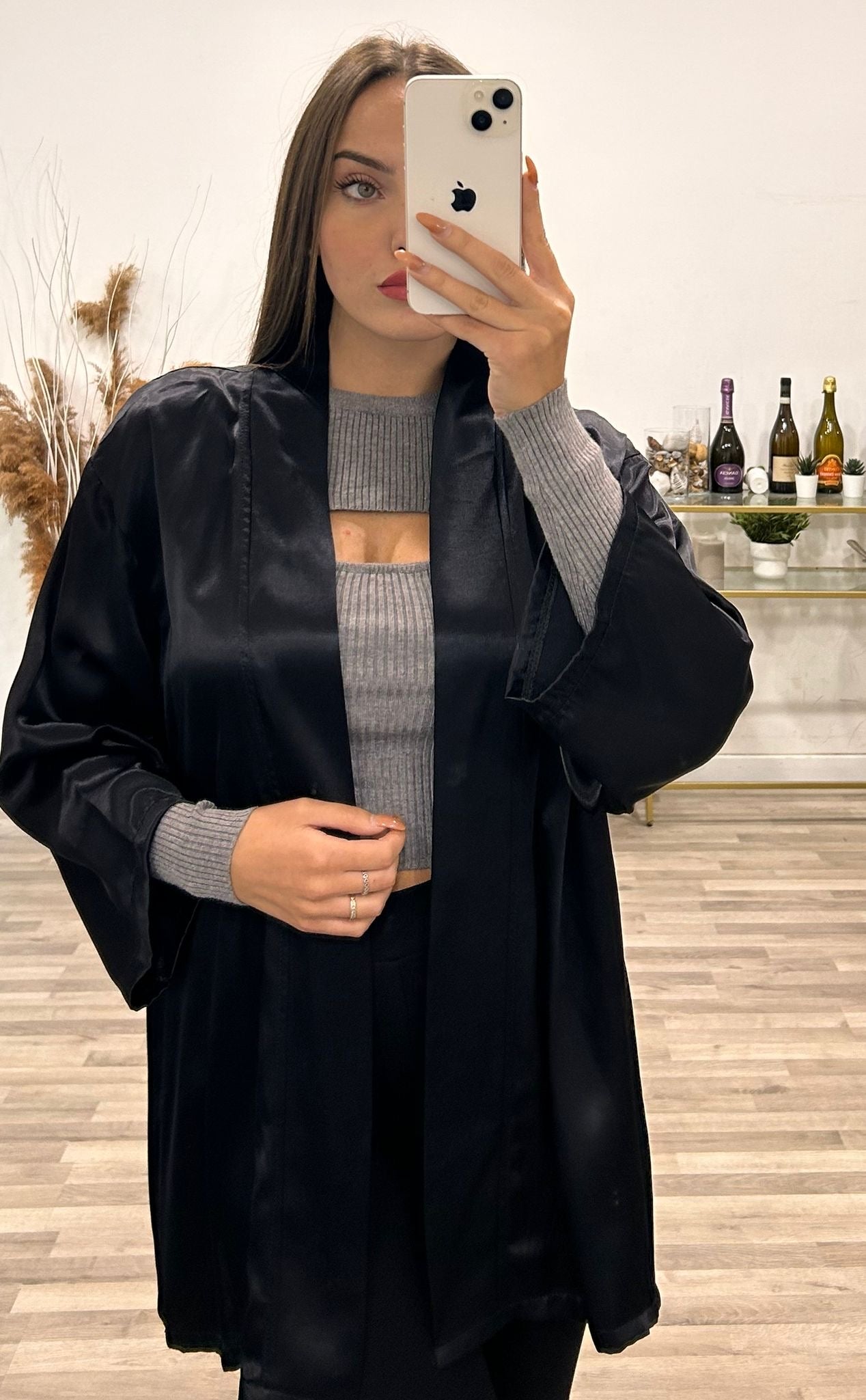 cardigan sciallato di raso royal