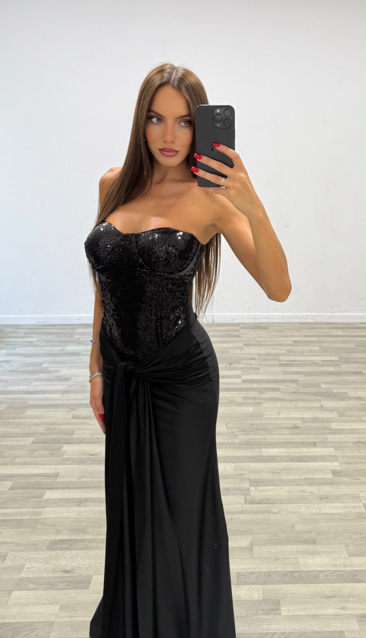 vestito cuore di paiettes