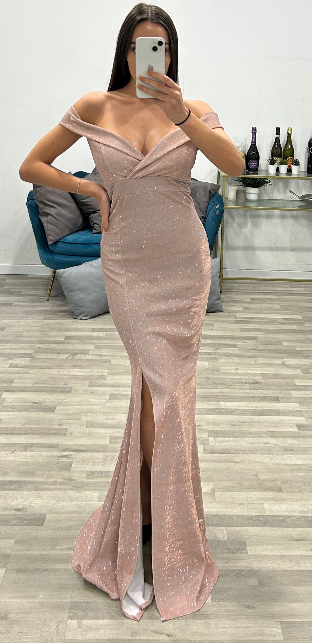 vestito scollo cuore lurex