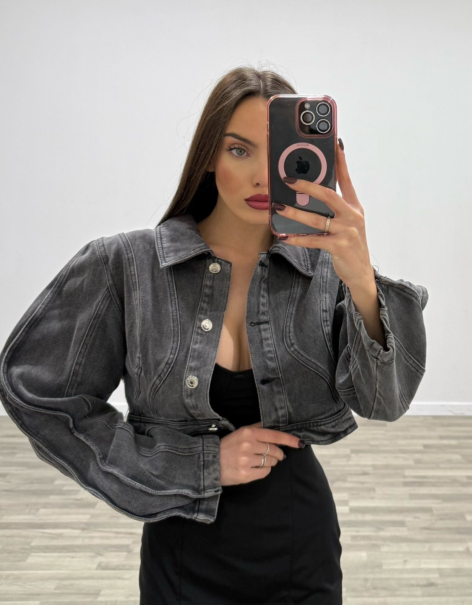 giacca di jeans cropped ondina