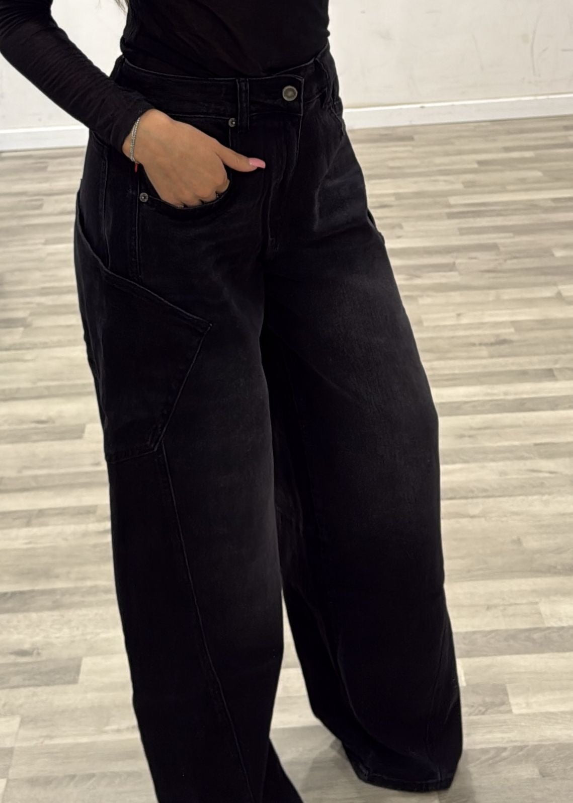 jeans con tasche laterali grigio