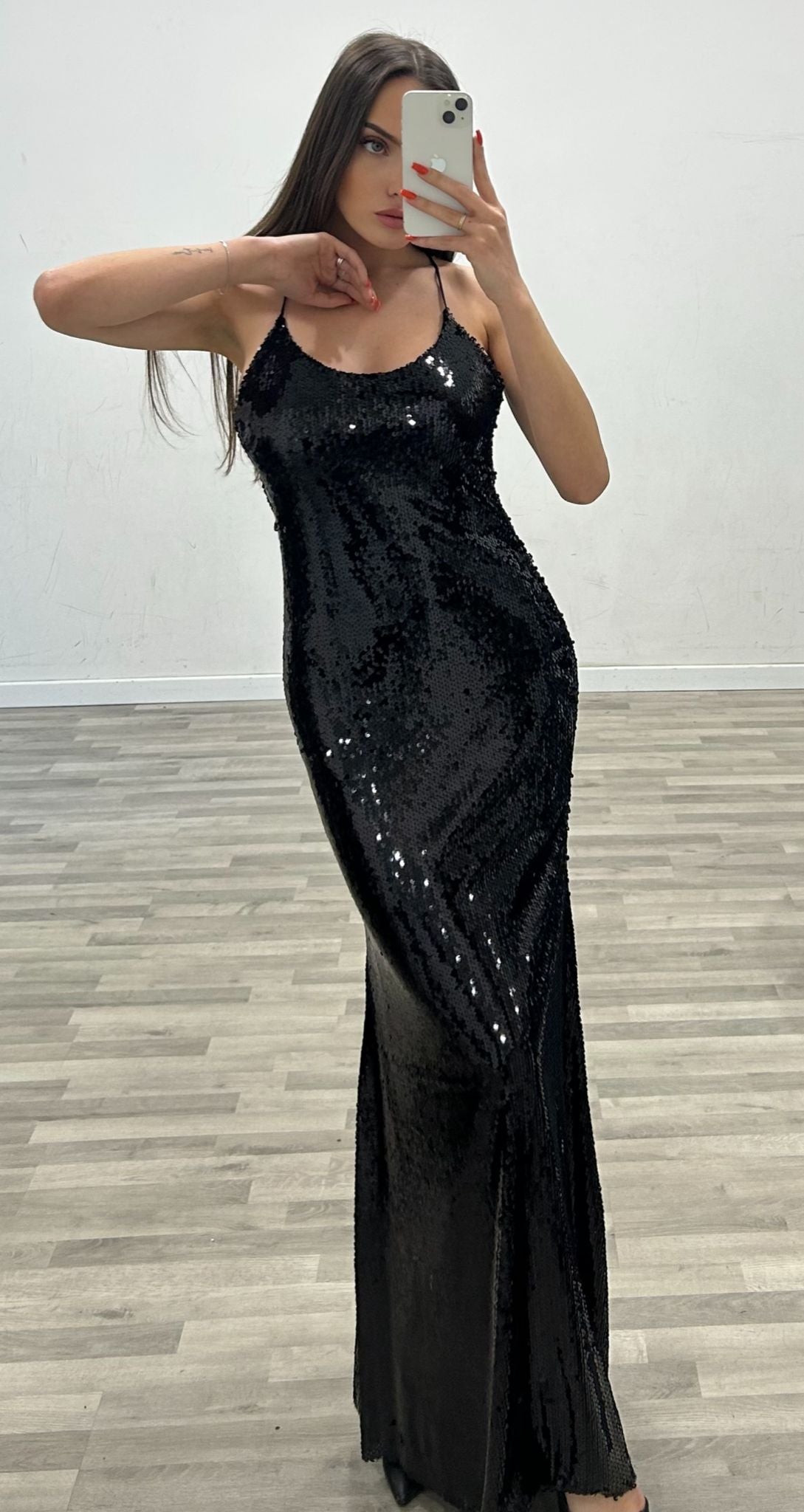 vestito smack con paillettes