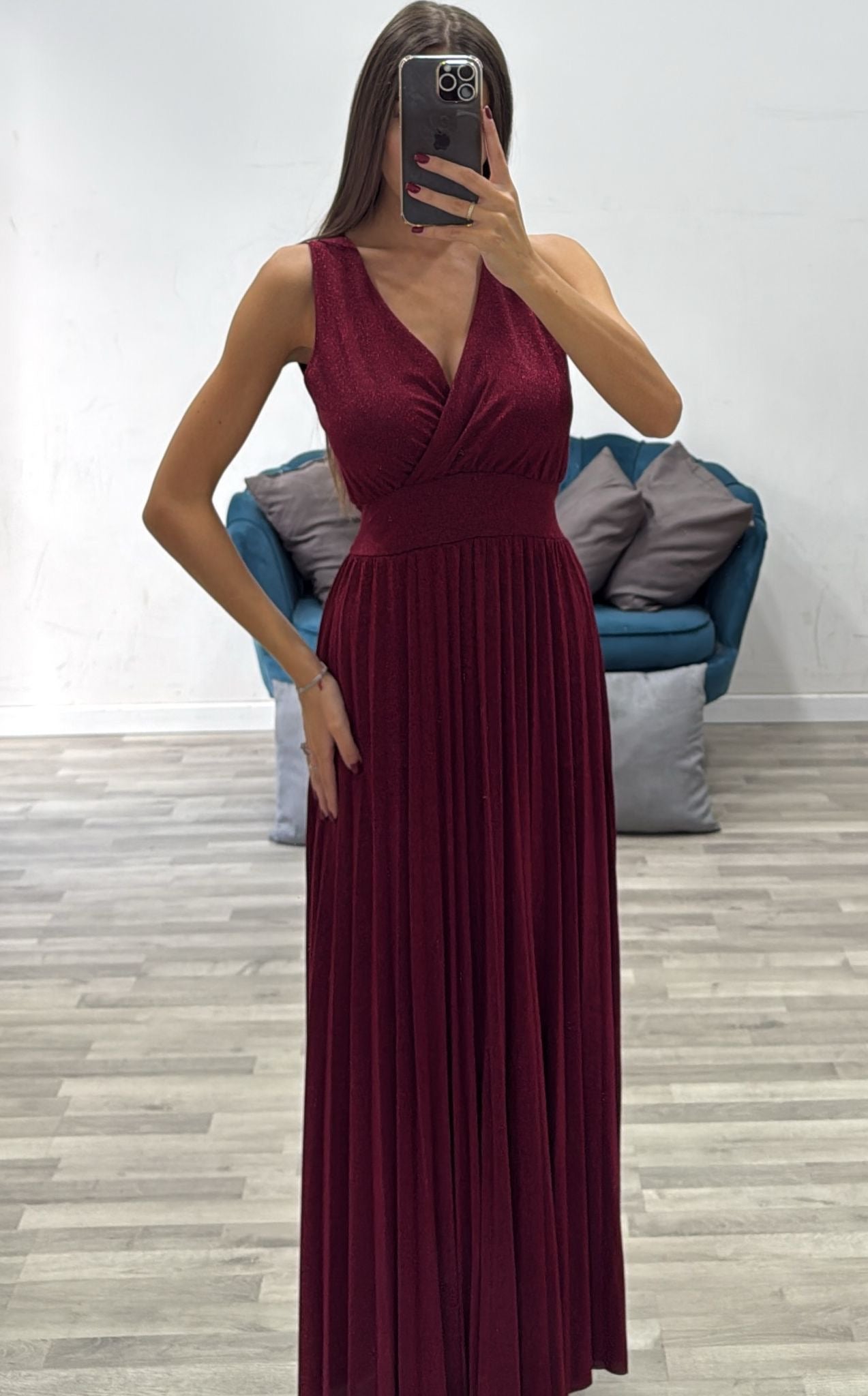 vestito lame incrocio e plisse giu