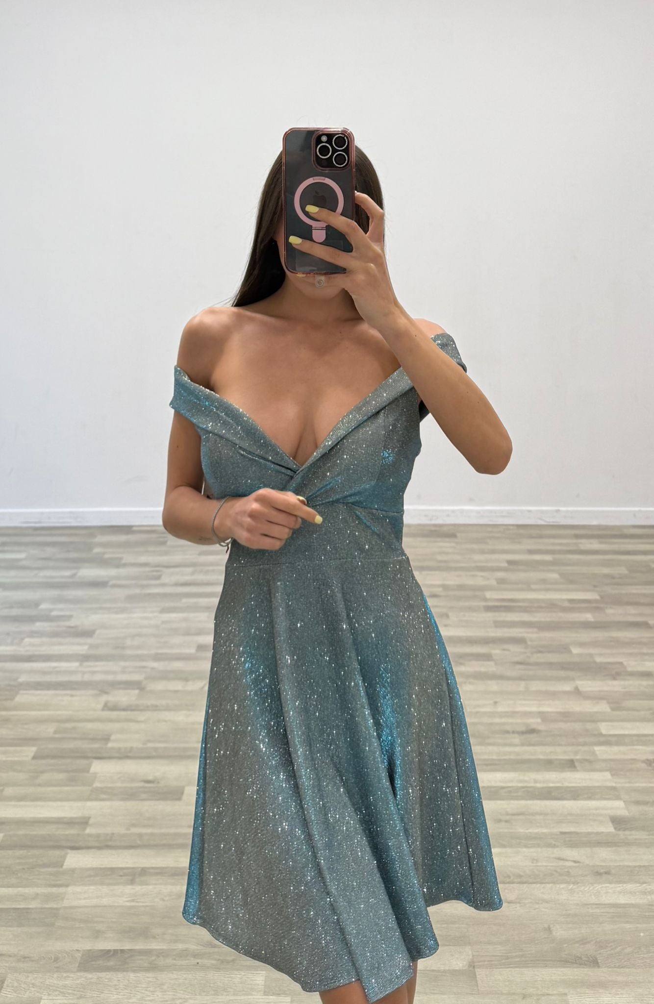 vestitino scollo cuore lurex