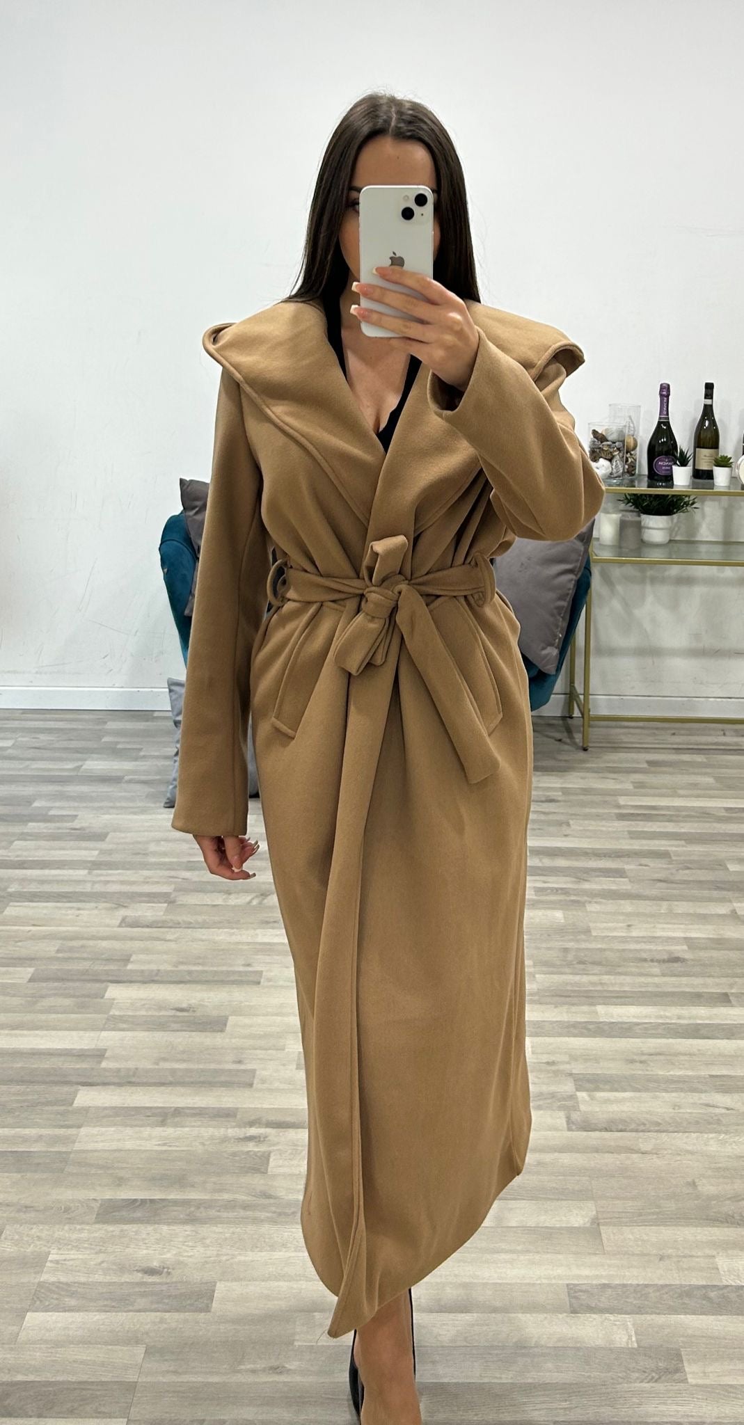 cappotto lungo con cappuccio