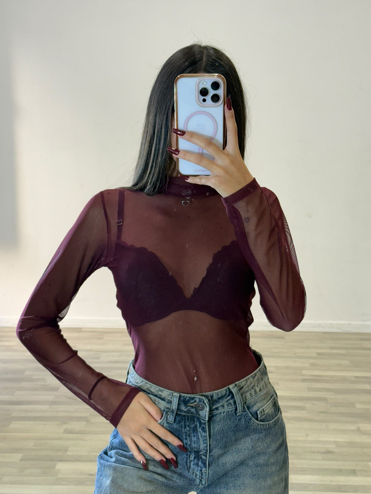 body lupetto velato