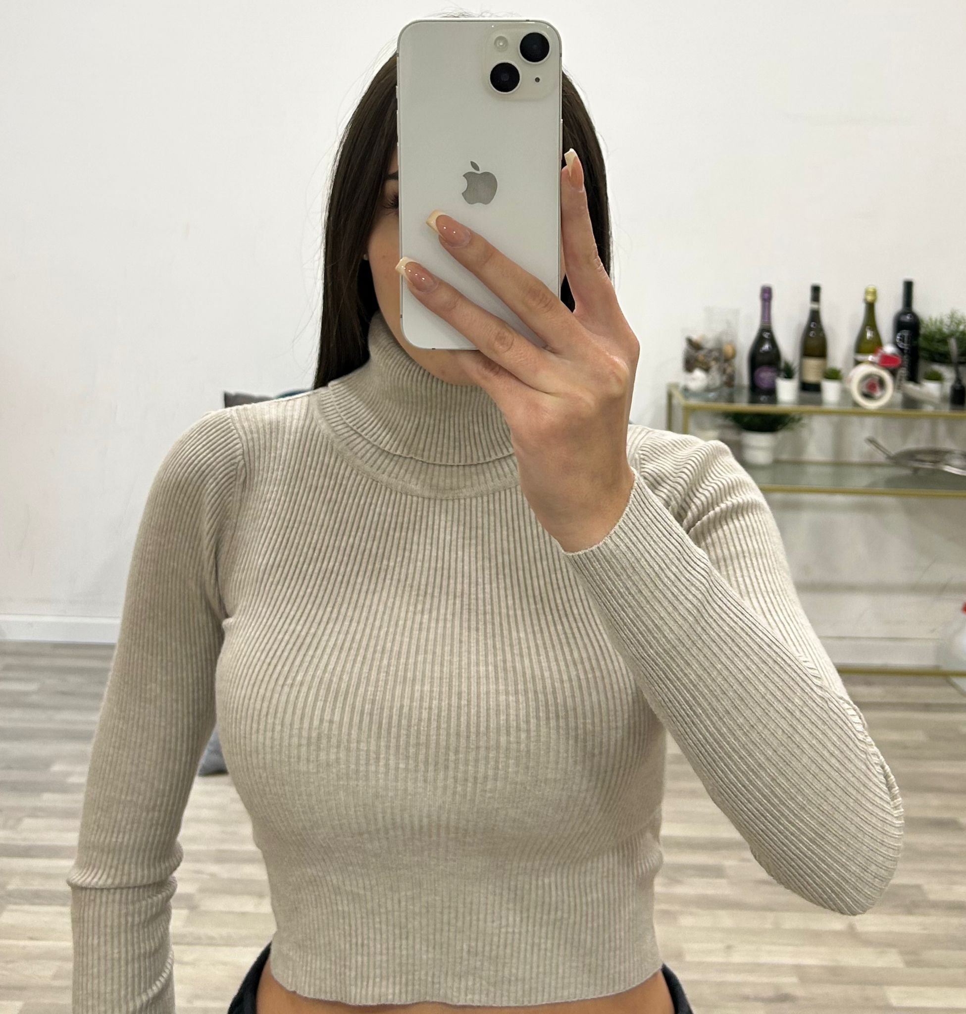dolcevita corto a costine