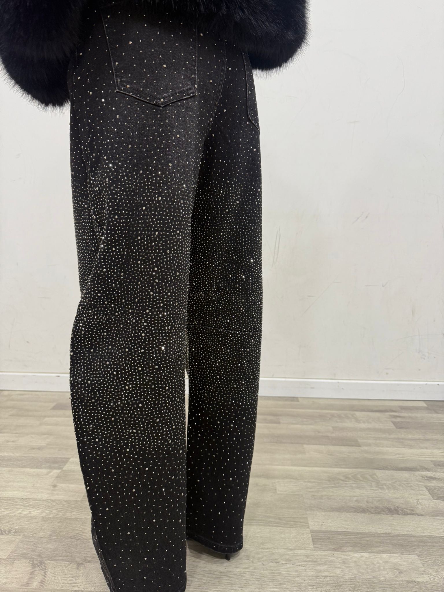 jeans balloon con brillantini